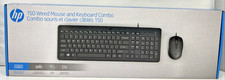HP 150 Wired Keyboard and Mouse Combo - Black - New Sealed Box (24017AA#ABL) picture