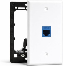 DIYTECH 1 Port Ethernet Wall Plate, Cat 6, Wall Outlet, RJ45 Female to Female Ke picture