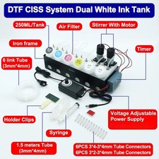 DTF CISS Dual White Ink Tank System For L18050 L8050 ET8550 XP15000 L1800 L805 picture