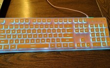 EWEADN GX710S Backlit Computer Keyboards, Wired USB Keyboard with White Backl... picture