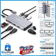 Lasuney 10 in 1 USB C HUB Triple Display Docking Station 2 HDMI Displayport picture