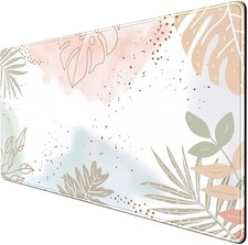 Keyboard mat Boho Pastel Painting Mousepad Matcha Green Plant Abstract picture