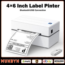 MUNBYN Thermal Printer 4x6 Bluetooth Shipping Label Printer for Android iOS PC picture