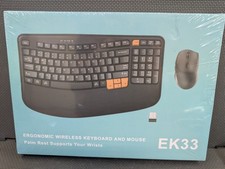 EK30 Ergonomic Rechargeable Wireless Wave Keyboard and Mouse Combo picture