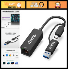 2.5G USB-C Ethernet Adapter - Dual Connector RJ45 2-in-1 LAN, Thunderbolt 4/5, U picture