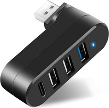 Versatile 4-Port USB 3.0 Extender - 90°/180° Rotatable for Laptops & MacBooks picture