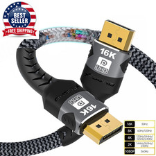 Displayport Cable 2.1 16K DP Cable with Nylon Braided 16K@30Hz 8K@60Hz HDR Frees picture