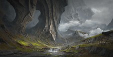 Landscape rock formation mountains environment fantasy Custom Gaming Mat Desk picture