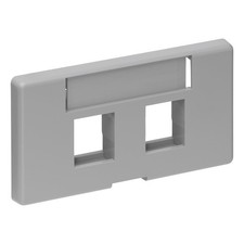 Leviton 2-Port QuickPort Modular Furniture Faceplate, 49910-SG2, Grey picture