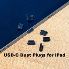 iPad USB C Dust Cover Set, Charging Port Protector Caps, Black USB C Dust Plugs picture