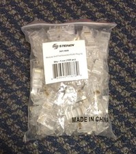 Steren Modular 8x8 Flat/Stranded Ethernet RJ45 Plug 301-068 NEW Bag of 100 picture