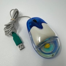 Vintage Y2K Aqua Mouse Wired Model Floating Ducks picture