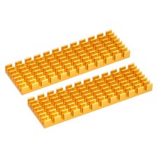 2 Pack M.2 SSD Heatsink Cooler with Thermal Pad for PC 70x22x6mm Gold picture