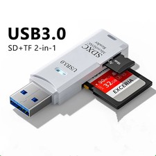 2-in-1 USB 3.0 Card Reader for SD Micro SD TF Memory Cards High Speed Adapter picture
