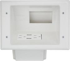 Datacomm Electronics 45-0271-WH Recessed Low Voltage Media Plate with 15 Amp Dup picture