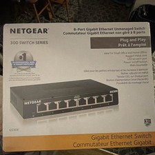 NETGEAR GS308 300 Series 8-Port Gigabit Unmanaged RJ-45 Wall-Mount Switch picture