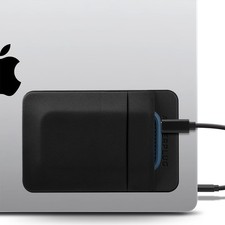 Afterplug 2-Pocket Adhesive Hard Drive Holder for Laptop, Small, Black picture