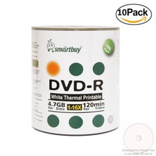 1000 Grade A+ Smartbuy 16X DVD-R 4.7GB White Thermal Hub Printable Record Disc picture