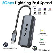Thunderbolt 4/5 USB-C to Ethernet 5Gbps Adapter MacBook/Dell XPS, Plug & Play picture