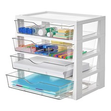 Vtopmart Clear 4-Tier Desk Organizer Desktop File Organizer Drawers Office Suppl picture