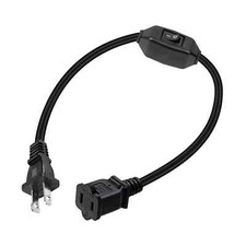 1ft Short US Power Polarized Extension Cord /On/Off Switch  Black High quality picture