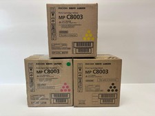 3 Genuine Ricoh MP C8003 Magenta, Yellow & Black Toners 842196, 842197, 842198 picture