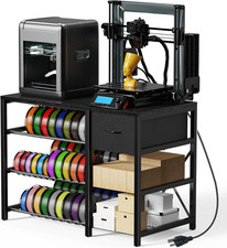 3D Printer Stand with Filament Storage Rack, Black 3D Printer Table with Power O picture