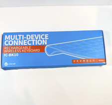 iClever IC-BK10 grey Rechargeable Multi Device Connection Wireless Keyboard picture