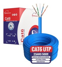 CAT6 500ft UTP Solid Ethernet Cable 23AWG RJ45 LAN Network Bulk Wire Blue picture