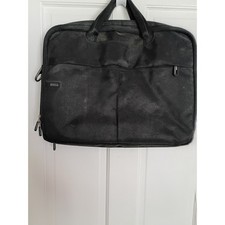 Dell Black Nylon Laptop Messenger Bag Briefcase Padded Case with Organizer picture