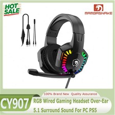 MAMBASNAKE CY907 RGB Wired Gaming Headset Over-Ear 5.1 Surround Sound For PC PS5 picture