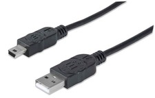 Manhattan 6-Feet Hi-Speed USB Device Cable A Male/Mini-B Male, Black (333375) picture
