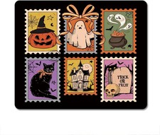 Halloween Black Ghost Spooky Desk Mouse Pad Goth Office Decor picture