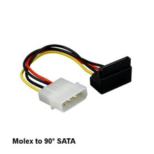 6 Inch Molex LP4 4 Pin to Right-Angled 90° SATA 15 Pin Power Cord for PC HDD MB picture