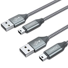 JXMOX Mini USB Cable, (3.3ft 2 Pack) 2.0 Type A Male to 3.3ft, Grey  picture