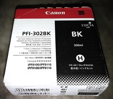 Genuine Canon PFI-302BK 2216B001 Black Ink Cartridge EXP 2014 imagePROGRAF picture