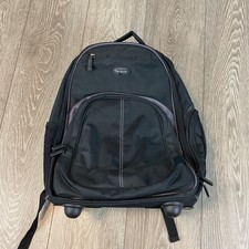 Targus Compact Rolling Backpack Black Lightweight Wheels Computer Bag Pockets picture