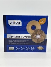 NEW Ativa Lightscribe DVD+R 16x 120 Min 4.7 GB Pack Of 10 Brand New Sealed picture