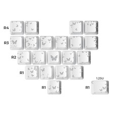 XVX White Butterfly Keycaps OEM Profile IMD-Tech RGB Friendly 21 Keys Set picture