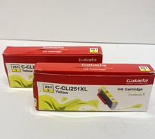 Lot Of 2 Galada C-CLI25XL 251 Yellow Ink Cartridges New In Box Bundle picture