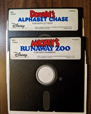 1991 Disney IBM Disks- Donald's Alphabet Chase Mickey's Runaway Zoo Fun Letters picture