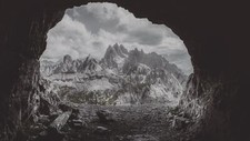 Landscape mountain pass cave gray rocks mountains Custom Gaming Mat Desk picture