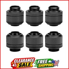 6 Pack Copper Compression Fitting G1/4 for PC Water Cooling Soft Hoses picture