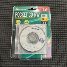 Memorex Pocket CD-RW 5 Pack 8cm 210MB 24 Min 4X Rewritable Mini Disc Sealed picture