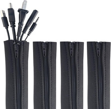 Zipper Cable Sleeve, Black, 24