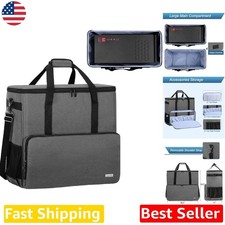 Gray Nylon PC Tower Travel Case - Padded, Water-Resistant, Organizer Pockets,... picture