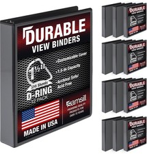 3 Ring Binder 1.5 Inch D 100% Recycled Black 12 Pack Samsill Durable Chipboard picture