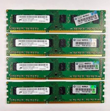 💻 Lot of 4 Micron 4GB DDR3 Desktop Memory RAM – PC3-10600U – HP P/N 497158-D picture