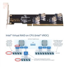 NFHK Raid Card VROC Adapter Four Slimline SFF-8654 4X 4 NVME to PCIE Express 4.0 picture