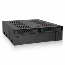 ICY DOCK MB322SP-B 2x2.5 inch SAS/SATA HDD/SSD 5.25inch Bay Mobile Rack picture